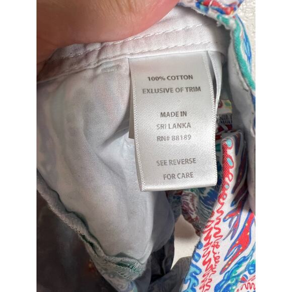 Lilly Pulitzer Let Minnow Print Callahan Cotton Mid Rise Tropical Shorts Size 2 - Picture 5 of 7